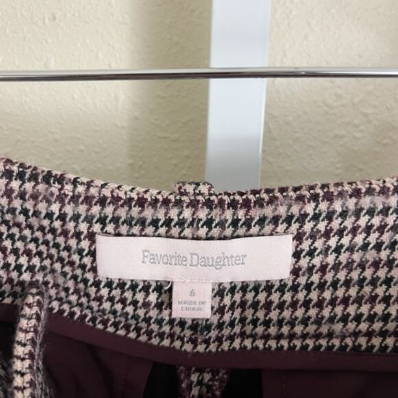 Favorite Daughter The Favorite Pant Size 6 Wide Leg Chocolate Houndstooth Pleat - Picture 5 of 6